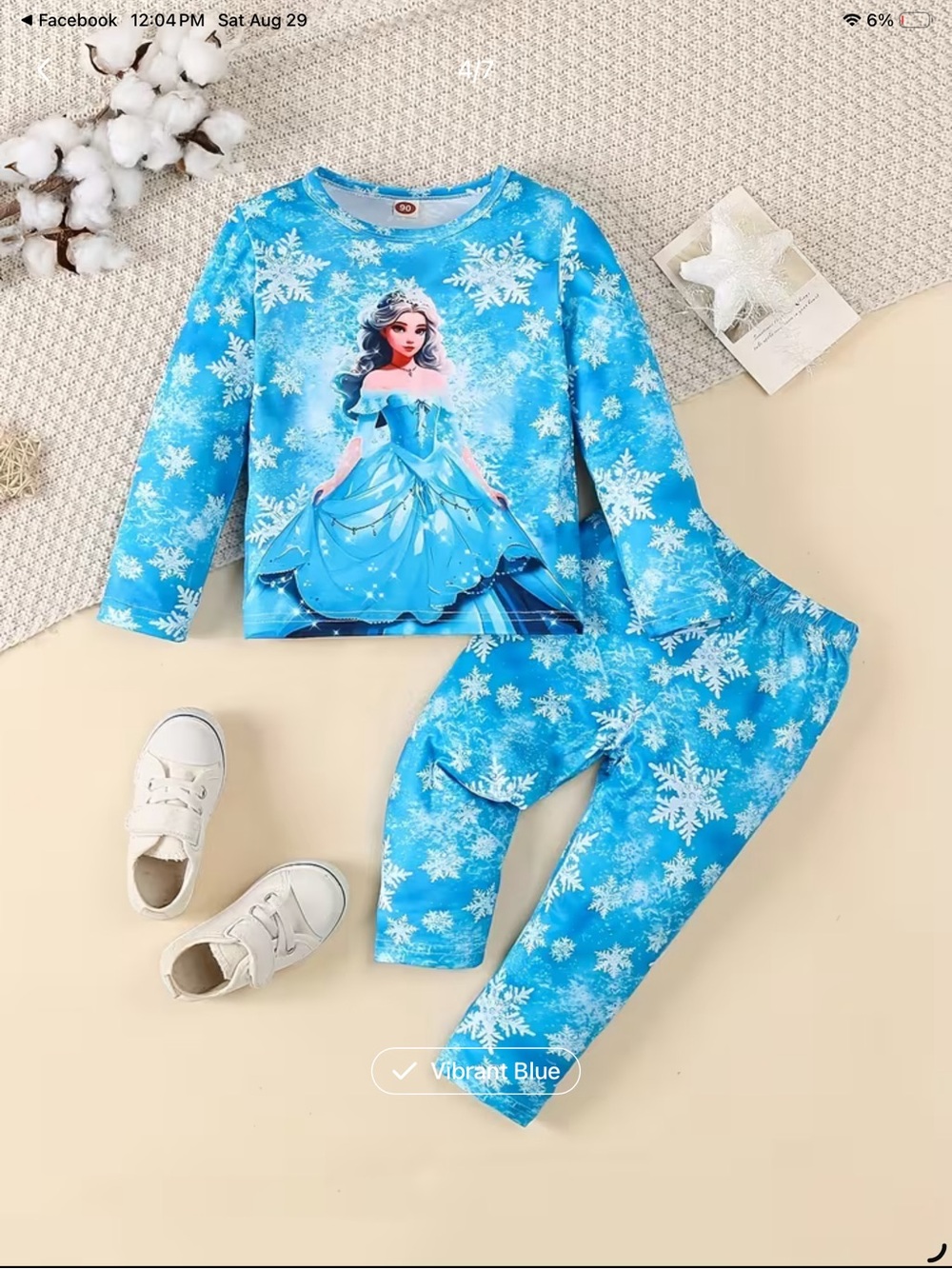 Blue Snow Princess Girls' Pajama Set